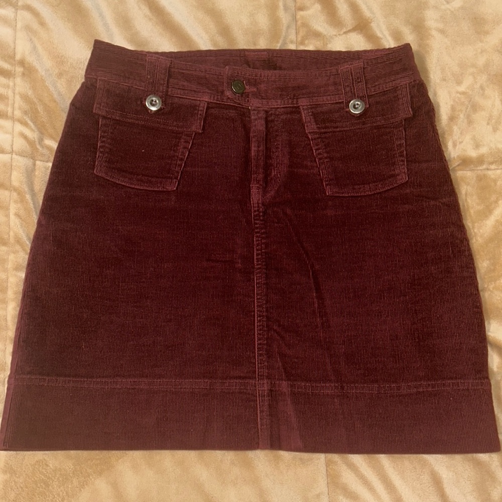 Patagonia Burgundy, Corduroy Mini Skirt